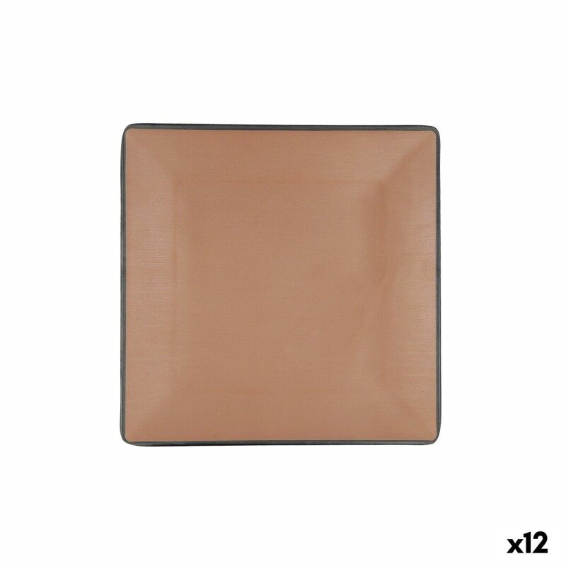 Piatto da pranzo Bidasoa Gio Marrone Plastica 21,5 x 21,5 cm (12 Unità) Piatto da pranzo Bidasoa Gio Marrone Plastica 21,5 x 21,5 cm (12 Unità)