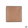 Piatto da pranzo Bidasoa Gio Marrone Plastica 21,5 x 21,5 cm (12 Unità)