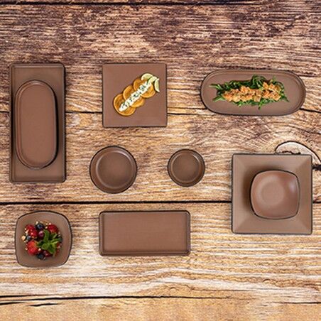 Piatto da pranzo Bidasoa Gio Marrone Plastica 21,5 x 21,5 cm (12 Unità)