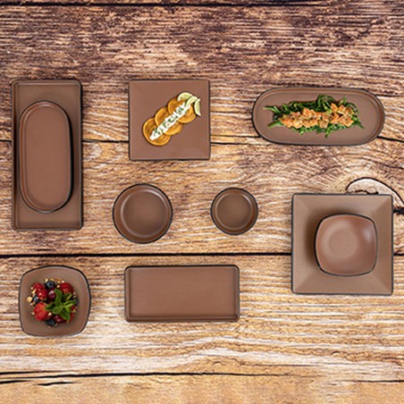 Vassoio per aperitivi Bidasoa Gio Marrone Plastica 28 x 12 cm (12 Unità)