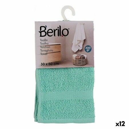 Telo da bagno Berilo 5311 Turchese 80 % cotone 20 % Poliestere 30 x 0,5 x 50 cm (12 Unità)