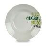 Piatto Fondo Organic Bianco Verde Ø 20,6 cm Porcellana (10 Unità)