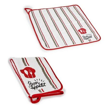 Panno da Cucina Kinvara 1220 Bianco Rosso 50 x 0,3 x 50 cm (12 Unità)