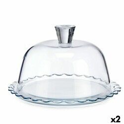 Porta torta Pasabahce Petite Patisserie Trasparente Vetro 26,4 x 15,5 x 26,4 cm Onde (2 Unità)