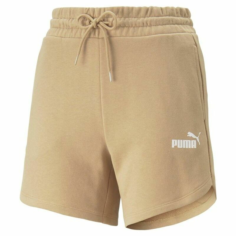 Pantaloncini Sportivi da Donna Puma Essentials 5" High Waist Beige Pantaloncini Sportivi da Donna Puma Essentials 5" High Waist Beige