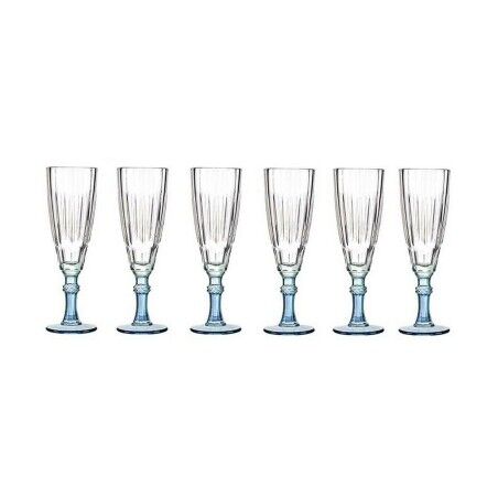 Calice da champagne Vivalto Exotic Azzurro Cristallo 170 ml (6 Unità)