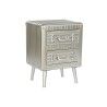 Comodino Home ESPRIT Argentato Metallo Legno MDF 46 x 39 x 63 cm