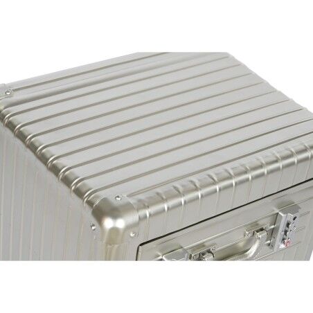 Comodino Home ESPRIT Argentato Metallo Legno MDF 46 x 39 x 63 cm