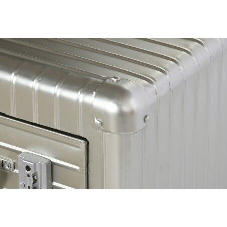 Comodino Home ESPRIT Argentato Metallo Legno MDF 46 x 39 x 63 cm