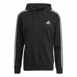 Felpa con Cappuccio Uomo Adidas Essentials 3 Stripes Nero