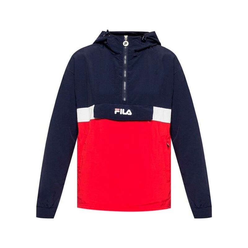 Felpa con Cappuccio Donna Fila Pavlina Rosso Blu scuro Felpa con Cappuccio Donna Fila Pavlina Rosso Blu scuro