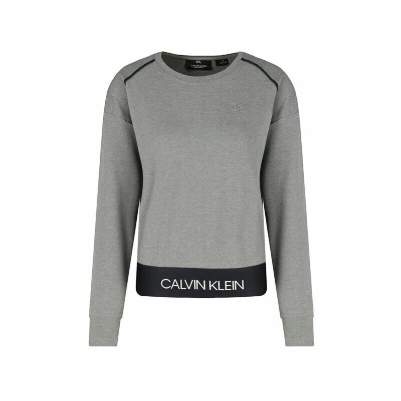 Felpa senza Cappuccio Donna Calvin Klein Grigio chiaro Felpa senza Cappuccio Donna Calvin Klein Grigio chiaro