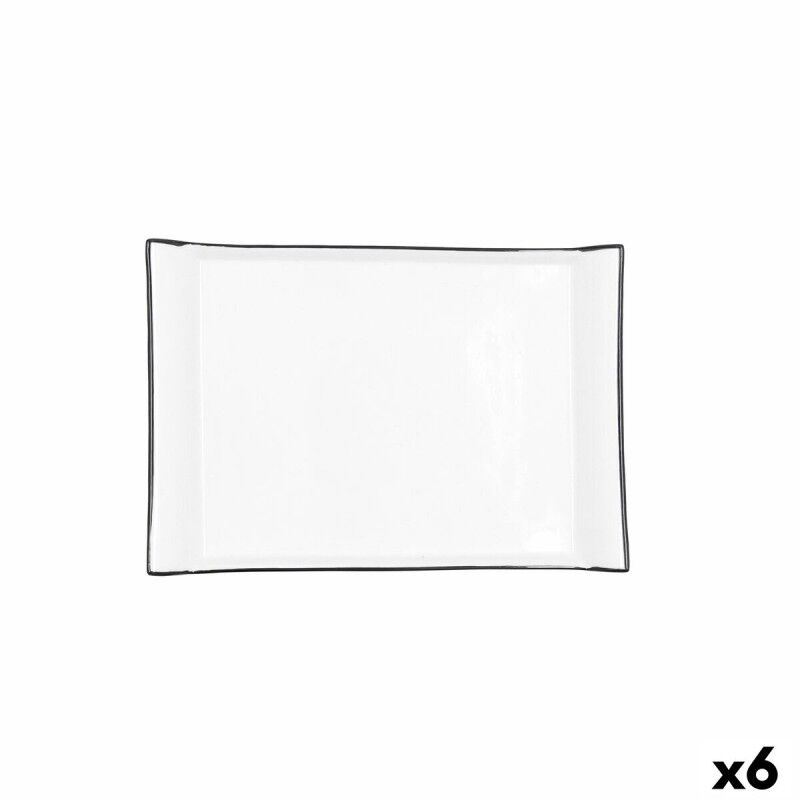 Vassoio per aperitivi Quid Gastro Bianco Ceramica 26 x 18 cm (6 Unità) Vassoio per aperitivi Quid Gastro Bianco Ceramica 26 x 18 cm (6 Unità)