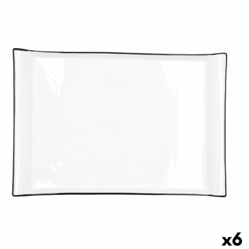 Vassoio per aperitivi Quid Gastro Bianco Ceramica 36 x 25 cm (6 Unità) Vassoio per aperitivi Quid Gastro Bianco Ceramica 36 x 25 cm (6 Unità)