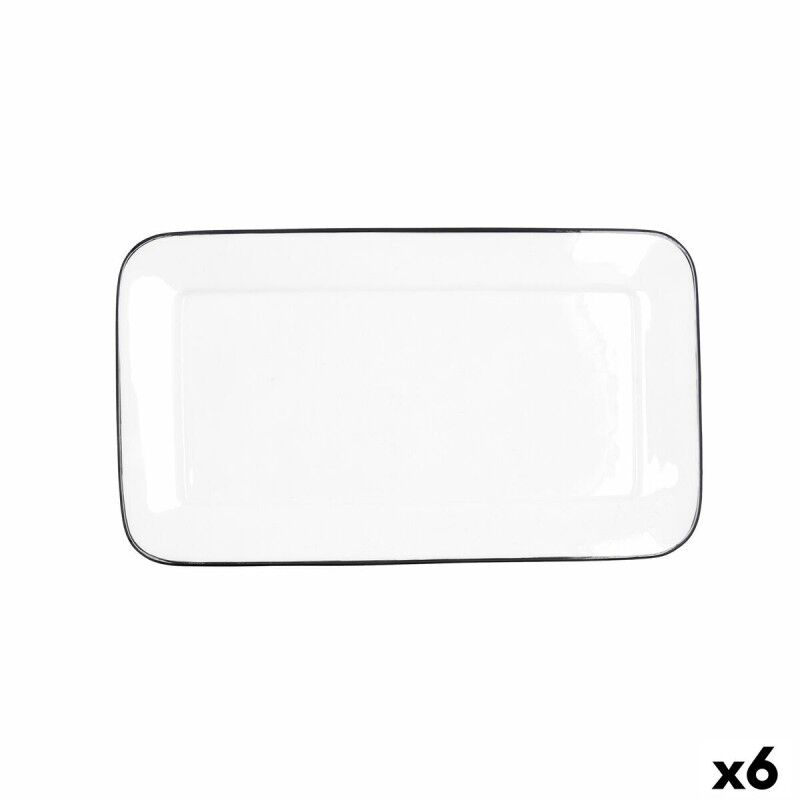 Vassoio per aperitivi Quid Gastro Bianco Ceramica 31 x 18 cm (6 Unità) Vassoio per aperitivi Quid Gastro Bianco Ceramica 31 x 18 cm (6 Unità)
