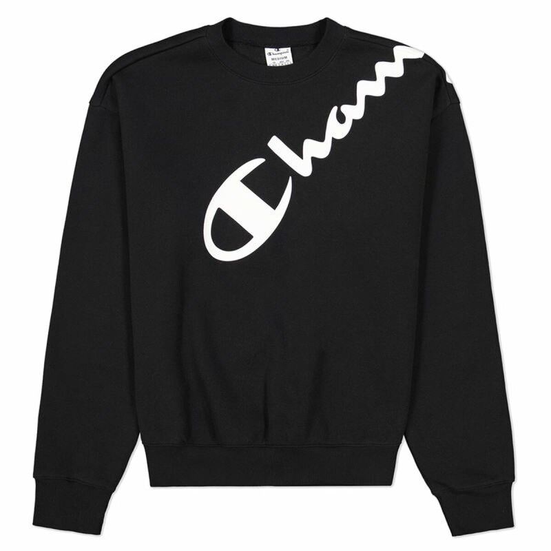 Felpa senza Cappuccio Donna Champion Diagonal Logo Nero Felpa senza Cappuccio Donna Champion Diagonal Logo Nero