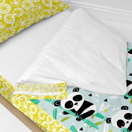 Copripiumone a sacco con Piumone HappyFriday Moshi Moshi Panda Garden Blue Azzurro 105 x 200 cm