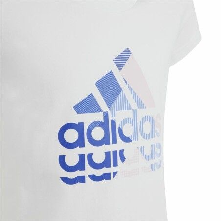 Maglia a Maniche Corte per Bambini Adidas Graphic Bianco
