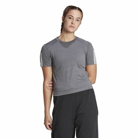 Maglia a Maniche Corte Donna Adidas 3 stripes Essentials Grigio chiaro