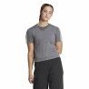 Maglia a Maniche Corte Donna Adidas 3 stripes Essentials Grigio chiaro