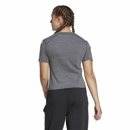 Maglia a Maniche Corte Donna Adidas 3 stripes Essentials Grigio chiaro