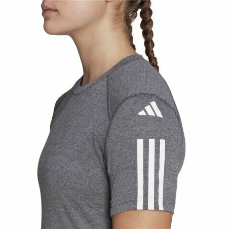 Maglia a Maniche Corte Donna Adidas 3 stripes Essentials Grigio chiaro