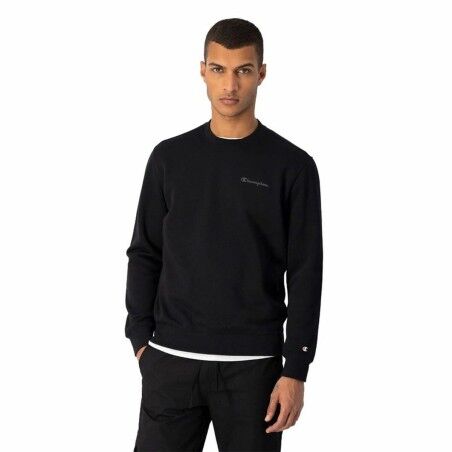 Felpa con Cappuccio Uomo Champion Crewneck Bianco Nero