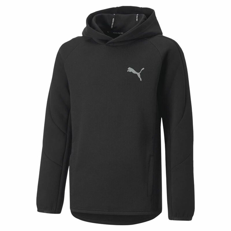 Felpa con Cappuccio Unisex Puma Evostripe Youth Nero Felpa con Cappuccio Unisex Puma Evostripe Youth Nero