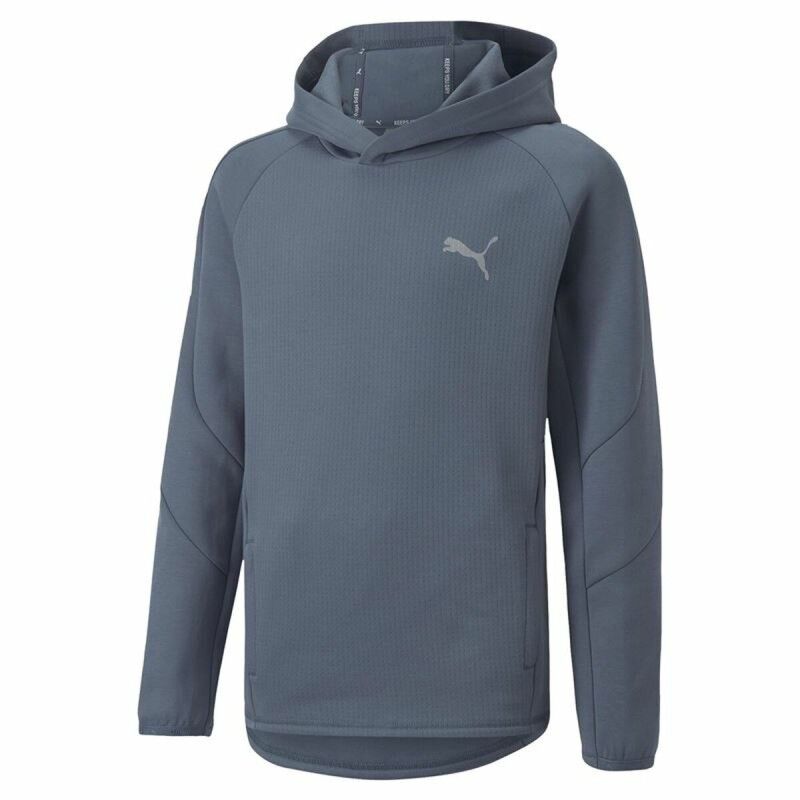 Felpa con Cappuccio Unisex Puma Evostripe Youth Azzurro Felpa con Cappuccio Unisex Puma Evostripe Youth Azzurro