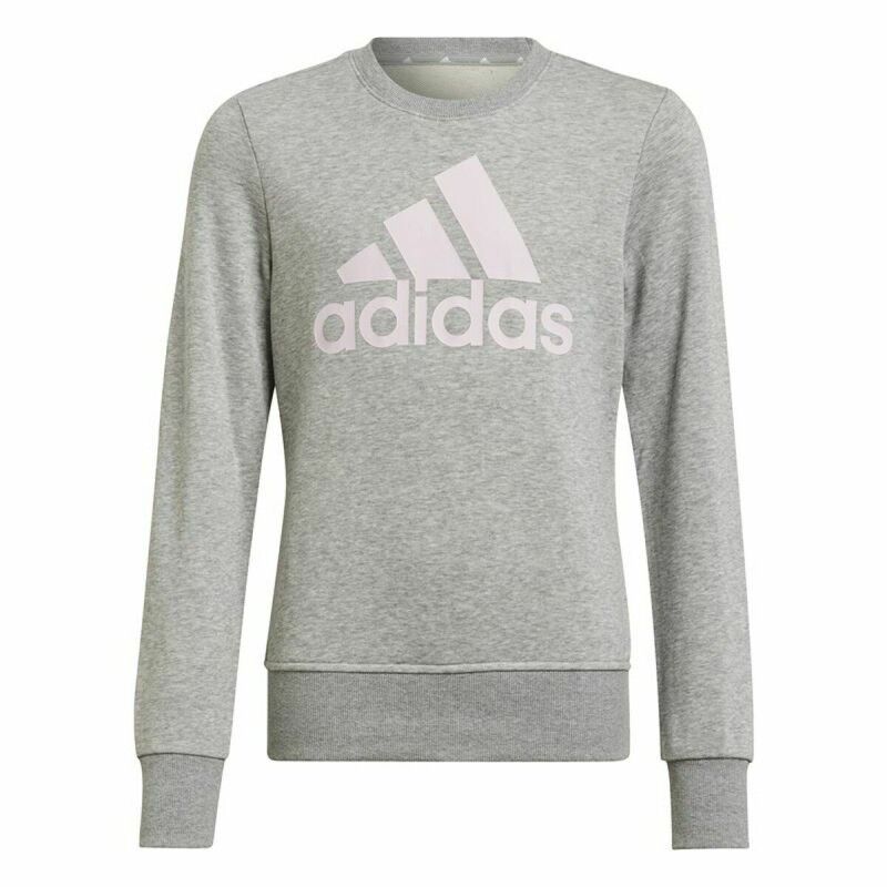Felpa senza Cappuccio da Bambina Adidas Essentials Grigio Felpa senza Cappuccio da Bambina Adidas Essentials Grigio