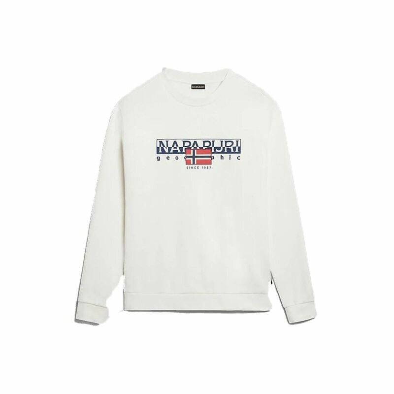 Felpa senza Cappuccio Uomo Napapijri B-Aylmer C Bianco Felpa senza Cappuccio Uomo Napapijri B-Aylmer C Bianco