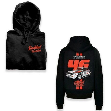 Felpa con Cappuccio Uomo Radikal Revolution WINNERS NEVER QUIT Nero