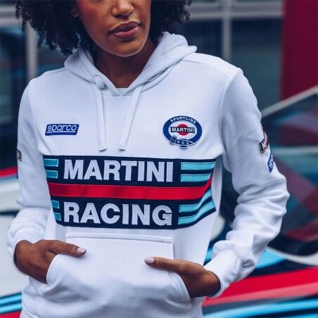 Felpa con Cappuccio Donna Sparco Martini Racing Bianco