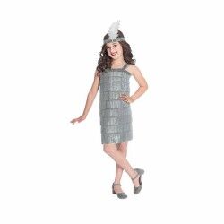 Costume per Bambini Silver Flapper 8-10 Anni Argentato (2 Pezzi)