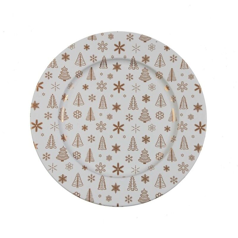 Sotto Piatto Versa Metallo 33 x 1,5 x 33 cm Natale