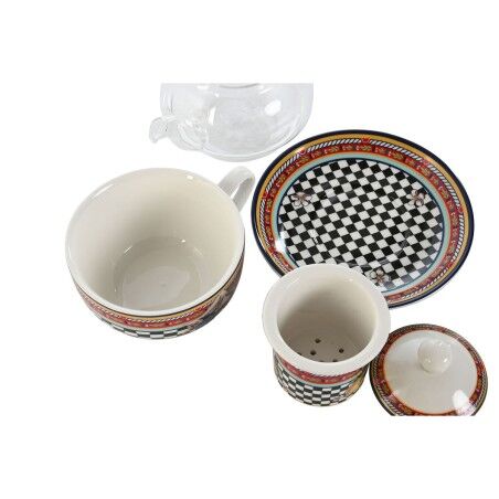 Teiera Home ESPRIT Giallo Rosso Cristallo Porcellana 1 L (4 Unità)