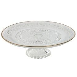 Piatto da pranzo Home ESPRIT Trasparente Dorato Cristallo 29 x 29 x 9,2 cm