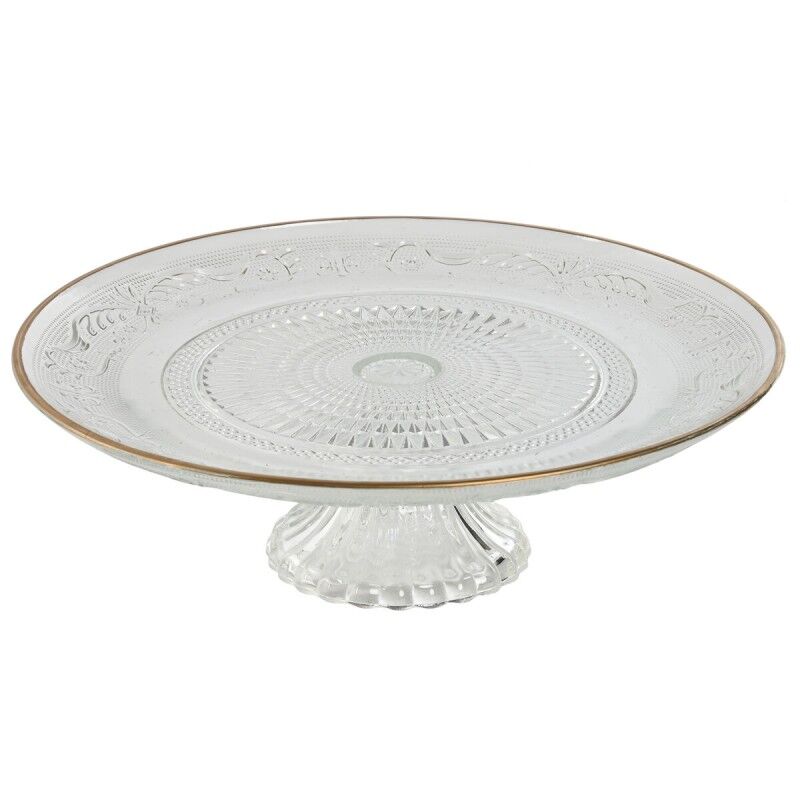 Piatto da pranzo Home ESPRIT Trasparente Dorato Cristallo 29 x 29 x 9,2 cm Piatto da pranzo Home ESPRIT Trasparente Dorato Cristallo 29 x 29 x 9,2 cm