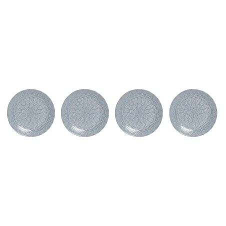 Set di piatti Home ESPRIT Azzurro Gres Mandala Arabo 27 x 27 x 2,8 cm