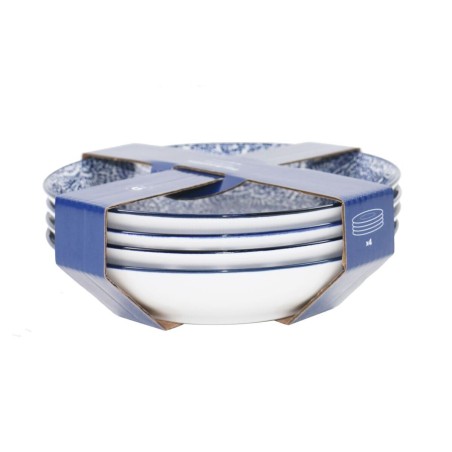 Set di piatti Home ESPRIT Azzurro Bianco Porcellana 20 x 20 x 4 cm