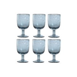 Set di Bicchieri Home ESPRIT Azzurro Cristallo 300 ml 8 x 8 x 14 cm (6 Unità)