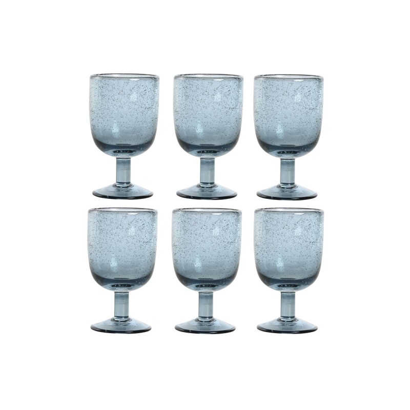 Set di Bicchieri Home ESPRIT Azzurro Cristallo 300 ml 8 x 8 x 14 cm (6 Unità)