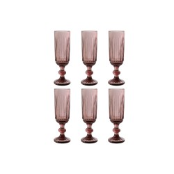 Set di Bicchieri Home ESPRIT Rosa Cristallo 6 x 6 x 18,4 cm (6 Unità)