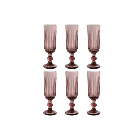 Set di Bicchieri Home ESPRIT Rosa Cristallo 6 x 6 x 18,4 cm (6 Unità)