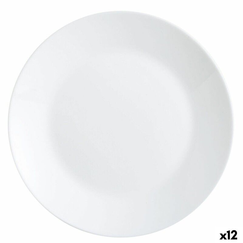 Piatto da pranzo Luminarc Zelie Bianco Vetro Ø 25 cm (12 Unità) Piatto da pranzo Luminarc Zelie Bianco Vetro Ø 25 cm (12 Unità)