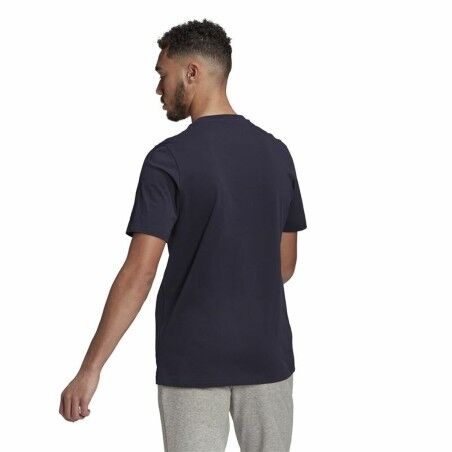 Maglia a Maniche Corte Uomo  Essentials Big Logo  Adidas Legend Ink  Azzurro