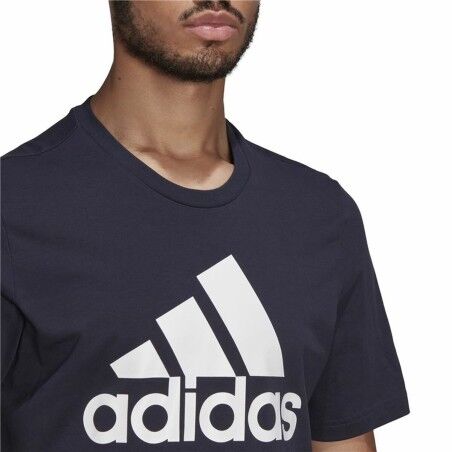 Maglia a Maniche Corte Uomo  Essentials Big Logo  Adidas Legend Ink  Azzurro