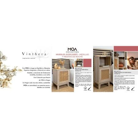 Comodino Vinthera Moa Marrone 48 x 60 x 40 cm