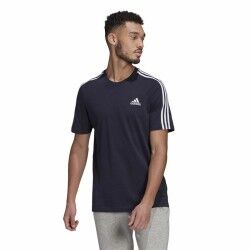 Maglia a Maniche Corte Uomo Essentials 3 bandas Adidas Legend Ink Azzurro Blu scuro