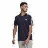 Maglia a Maniche Corte Uomo Essentials 3 bandas Adidas Legend Ink Azzurro Blu scuro